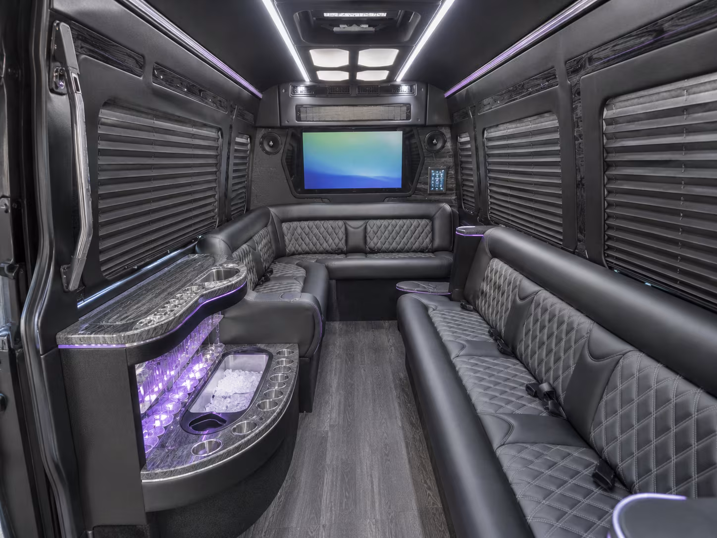 greensboro 15 passenger party bus interior