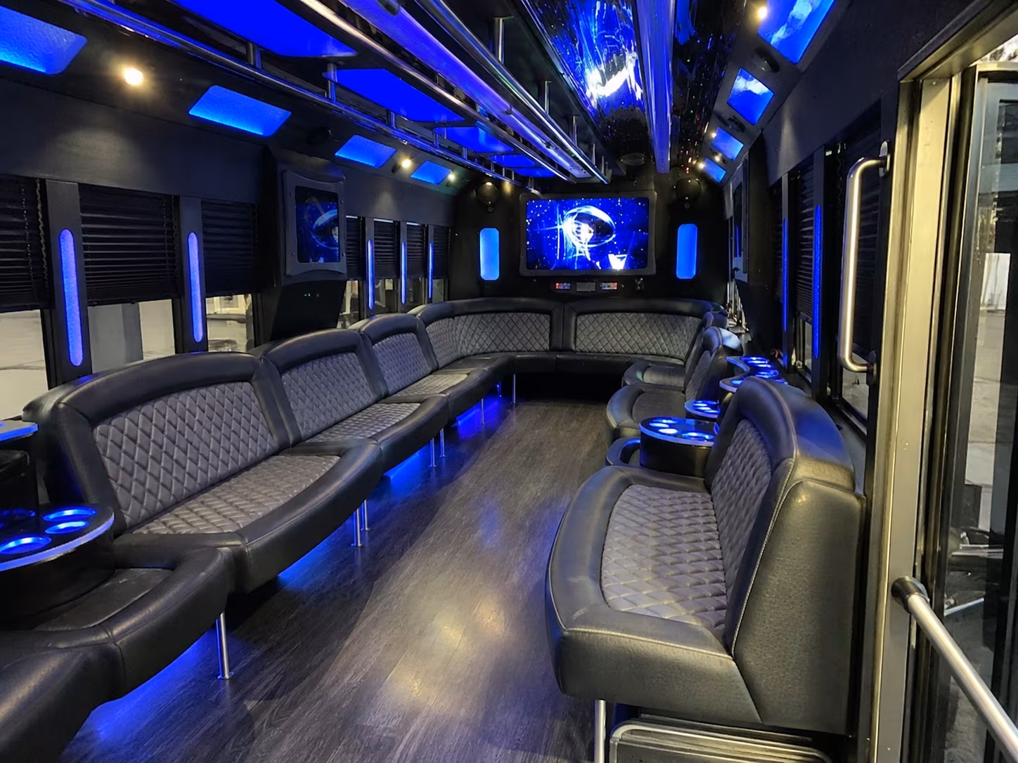 greensboro 28 passenger party bus interior