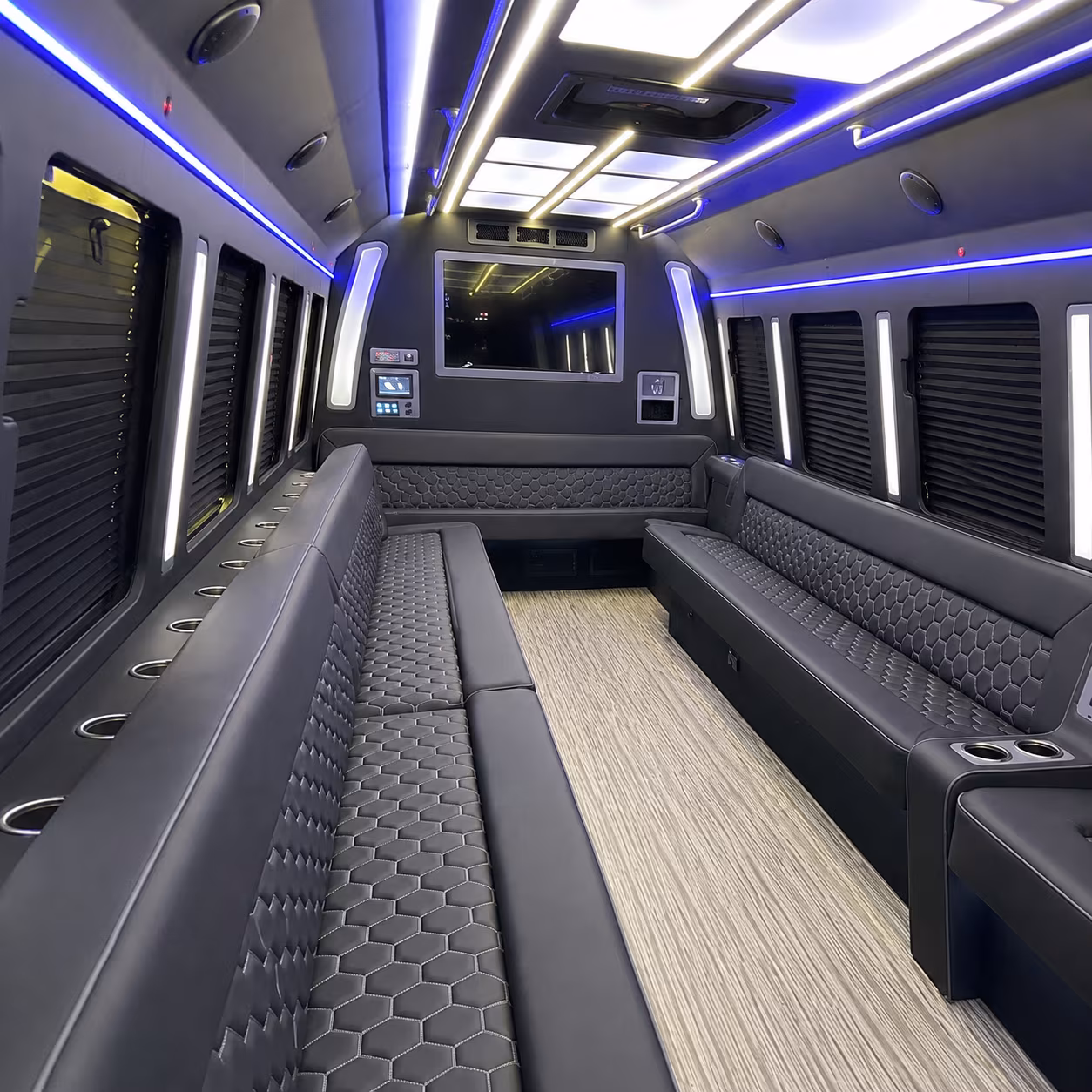 greensboro 40 passenger party bus inside