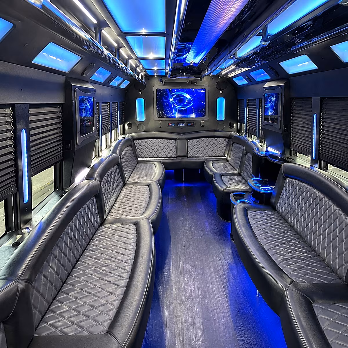 greensboro 50 passenger party bus interior